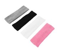 Toyvian 4 Pièces Bandeau de Sport Unisexe Absorbant la Transpiration Bandeau Élastique Respirant pour Yoga Course Fitness et Tennis Maintien Antidérapant pour Hommes et Femmes