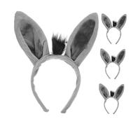 Toyvian 4 pièces Bandeau Oreilles Âne Peluche pour Cosplay et Déguisement Animaux Accessoire Costume Halloween Unisexe pour Fête et Carnaval