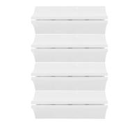 Toyvian 4 Pièces Base de Séparateur de Bureau Mobile, Plastique Blanc | Structure Stable, Design Portable, Style Minimaliste Élégant, pour Partition et Examen, Aspect Soigné
