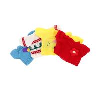 Toyvian 4 Pièces Bear Cotton Clothes for Doll Interchangeable Stuffed Animal Sweaters with Christmas Patterns Easy to Wash Travel Friendly Toy Outfit Set