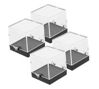 Toyvian 4 pièces Boîte Présentation Minéraux Transparente Carrée Boîte Rangement Pierre Naturelle Cristaux Bruts Coffret Collection Sécurisé avec Fermeture à Clip Surface Polie pour
