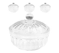 Toyvian 4 pièces Bol à Salade Transparent Acrylique Résistant avec Couvercles Bols Décoratifs pour Bonbons Fruits et Snacks pour Buffet Fête et Mariage