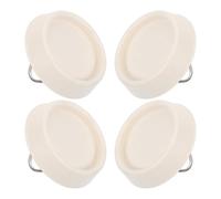 Toyvian 4 Pièces Bouchon de Lavabo en Caoutchouc Blanc Plat 45-47,5 Mm avec Anneau, Accessoire Fiable pour Évier de Salle de Bain et Buanderie, Prévention des Fuites Quotidien