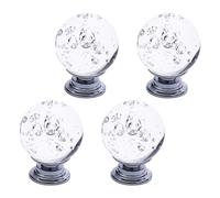 Toyvian 4 Pièces Boutons de Porte en Cristal Rond pour Commode et Dressing, Alliage de Zinc, Installation Facile, Design Élégant et Délicat pour Rénover Votre Maison