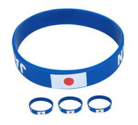 Toyvian 4 Pièces Bracelet Silicone avec Drapeau National Du Japon Élastique Ajustable pour Hommes et Femmes Accessoires de Fête Souvenirs de Football Bracelet Durable et Sécurisé
