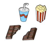 Toyvian 4 pièces Broche Mini Alliage Chocolat Badges Décoratifs Créatifs pour Sacs Chapeaux et Vêtements Accessoires Polyvalents pour Fêtes et Usage Quotidien