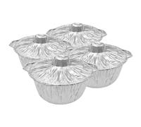 Toyvian 4 pièces Casseroles Papier avec Couvercle Pots Cuisson Portables Humidité pour Barbecue Extérieur et Four Micro Ondes