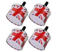 Toyvian 4 Pièces Cendrier Coupe-Vent à Extinction Automatique en Tôle, Facile à Nettoyer, Design Élégant Rouge, Souvenir de Voyage Britannique pour Espaces Publics et Maison