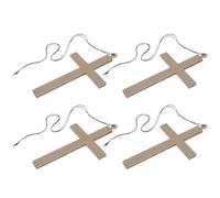 Toyvian 4 Pièces Collier Crucifix Accessoire Sûr Surface Lisse en Plastique pour Costume de Fête Halloween, pour Déguisement Moine ou Religieuse