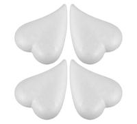 Toyvian 4 Pièces Cœur en Mousse Blanc, Modèle de Cœur, Objet de Bricolage Diy, Décoratif, à Dessiner, pour Mariage et Loisirs Créatifs