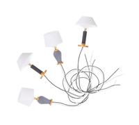 Toyvian 4 Pièces Dollhouse Mini Table Lamps Switch LED Miniature Bedside Lights Realistic DIY Micro Landscape Accessories