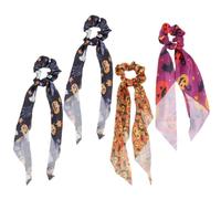 Toyvian 4 Pièces Élastiques à Cheveux Halloween Motif Crâne et Fantôme, Tissu Polyester et Spandex, Maintien Antidérapant pour Fêtes et Vie Quotidienne Plusieurs styles