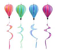 Toyvian 4 pièces Guirlande de Moulins à Vent Coloré Décorations Spirales de Ballons Montgolfières pour Jardin et Extérieur Ornements Suspendus pour Fête et Pelouse