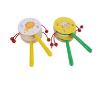 Toyvian 4 pièces Instruments Musicaux Bois pour Tambour à Secouer Animaux Carton Lion et Hibou Jouets Éducatifs pour et Exploration Musicale et Développement des Compétences Rhythmiques