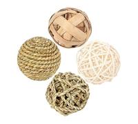 Toyvian 4 pièces Jouets à Mâcher Herbe de Mer pour Lapins et Hamsters Boules roulettes Durables pour Activité Physique et Divertissement des Petits Animaux