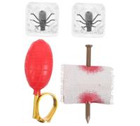 Toyvian 4 Pièces Kit de Blagues de Fête Accessoires de Farces à Eau Faux Ongle à Travers Doigt Insectes Réalistes et Glaces pour Halloween et Poisson Avril