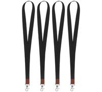 Toyvian 4 Pièces Lanière pour Badge D'accès Noire en Polyester et Métal | Clip Détachable, Fermoir de Sécurité et Crochet Métallique, Usage Quotidien, Conventions et Événements Croisière