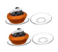 Toyvian 4 pièces Lot de Soucoupes Rondes Verre Transparent pour Café et Thé Assiettes Snack Élégantes et Réutilisables Service Pratique pour Maison Restaurant et Salon de Thé Réutilisable