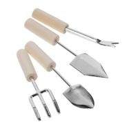 Toyvian 4 Pièces Miniature Outils de Jardin Alliage Zinc et Bois Décorations Mini Maison Poupée Arrosoir et Pelle Réalistes pour Scènes de Jardin Compactes