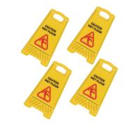 Toyvian 4 Pièces Miniature Wet Floor Warning Sign Compact Plastic Safety Notices for Dollhouses Fairy Gardens Dioramas Educational and Craft Decor