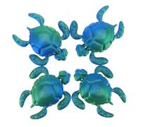 Toyvian 4 Pièces modèle de Tortue Statue de Tortue de Table Jouets intéressants Ornement Artisanal Plastique Vert