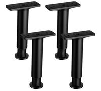 Toyvian 4 Pièces Pied de Support de Lit Réglable, Remplacement | Charge Élevée, Retrait Facile, Plastique Acier, Protège Sol et Meuble, Usage pour Sommier et Canapé
