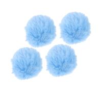Toyvian 4 pièces Pompons Décoratifs Fausse Fourrure avec Épingle Bleu Lumineux Boules Moelleuses pour Décoration Vêtements Chapeaux et Bijoux DIY