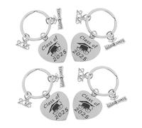 Toyvian 4 Pièces Porte Clés Graduation Acier Inoxydable de Cadeau pour Étudiants Souvenir pour Fête de Remise des Diplômes