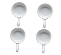 Toyvian 4 pièces Porte Condiments Céramique avec Poignée Lot de Bols à Sauce Blancs Faciles à Nettoyer Légers et Compacts pour Apéritifs et Vinaigrettes