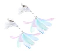 Toyvian 4 Pièces Recharges Plumes pour Jouets de Chat Plumes de Remplacement pour Baguette Interactive Accessoire de Jeu pour Actifs