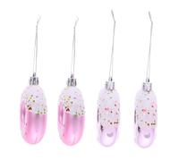 Toyvian 4 pièces Set de Ornements Suspendus Donut Réalistes Rose pour Décoration de Sapin de Noël Accessoires Festifs Candy Bread Rings pour Fête Anniversaire et Photographie