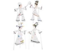 Toyvian 4 Pièces Shadow Puppet Craft Kit for DIY Chinese Traditional Figures for Family Interaction Artistic Decoration