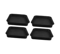 Toyvian 4 pièces Soucoupes Carrées pour Pots de Fleurs Plateau de Récupération Eau Plastique Épais Mat Support Stable pour Balcon et Jardin