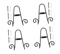 Toyvian 4 pièces Support Assiette Fer Présentoir Décoratif pour Plaques Supports de Présentation Solides pour Céramique et Objets Art Rack de Rangement Polyvalent
