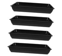 Toyvian 4 Pièces Support de Fond de Pot de Jardin Usine bac collecteur de Plantes rectangulaire Coffret Petites soucoupes végétales Plateau de Drainage des Plantes Black