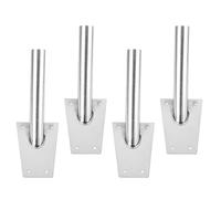 Toyvian 4 Pièces Support de Mât de Drapeau en Métal Inoxydable 25mm | Finition Polie Argentée, Insertion Inclinée, Usage Maison et Boutique, pour Façade, Jardin, Affichage