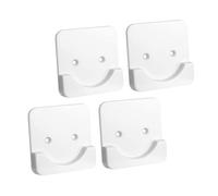 Toyvian 4 pièces Support Mural Adhésif pour Tringle de Rideau de Fixation Antidérapante pour Barres Rondes Installation Rapide sans Perçage Accessoires Pratiques Abs Blanc pour Salle de