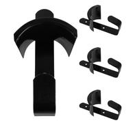 Toyvian 4 Pièces Support Mural Noir en Fer pour Bride et Licol de Cheval avec Crochets Multiples et Équerre Robuste pour Écurie, Évitant Enchevêtrements