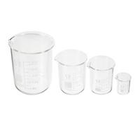 Toyvian 4 pièces Verre Doseur Chimie Verre Borosilicate Résistant à Haute Température Ensemble Bécher Gradué pour Laboratoire et Recherche