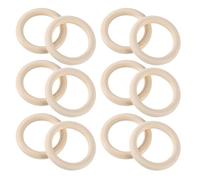 Toyvian 40 Anneaux en Bois Brut 70 MM Cercles en Bois Naturel Non Peints pour Loisirs Créatifs Macramé Crochet et Fabrication de Bijoux Kit 40 Pièces pour Travaux Manuels et