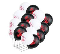 Toyvian 40 Pièces Ballons Latex avec de Main pour Halloween Décoration de Fête Blanches et Noires pour Créer une Atmosphère Effrayante et Marquante