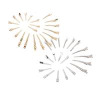 Toyvian 40 pièces Pinces à Cheveux Métal Alligator Avec Trous Clips Solides Pour Coiffure Coupe Et Coloration Lot Mixte Or Et Argent Adapté Cheveux Fins Et Épais