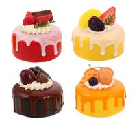 Toyvian 4pièces Accessoires Alimentaires Artificiels Faux Gâteaux Réalistes pour Décoration De Fête Modèle Affichage De Simulation De Cupcake pour Vitrine De Dessert