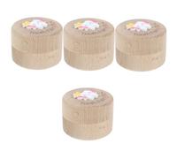 Toyvian 4pièces Boîte à Dents Bois Rangement Souvenirs Pour Dents De Lait Coffret Pratique Pour Shower Et Moments Précieux