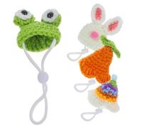 Toyvian 4pièces Chapeaux Mignons pour Petits Animaux De Compagnie Lot de Bonnets Fourrure Accessoires pour Hamsters Rats Domestiques Écureuils Formes De Grenouille Et Lapin