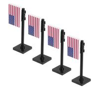 Toyvian 4pièces Drapeau Américain Miniature avec Mât Lot de Figurines de Soldats à Construire Jouets de Jeu de Construction Militaire pour Garçon Fille
