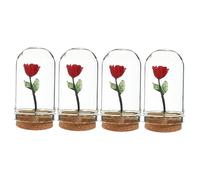 Toyvian 4pièces Fleurs Miniatures Sous Cloche Décorations De Maison Pour Miniatures Et Centres De Table