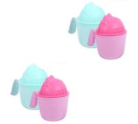 Toyvian 4pièces Garçon Fille Bain Rince-cup Écoulement Sans Larmes Tasse De Pour Garçon Fille Avec Poignée Ergonomique