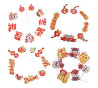 Toyvian 4pièces Guirlandes et Banderoles pour Nouvel An Chinois Décorations pour Fête du Printemps et Autres Fêtes Maison