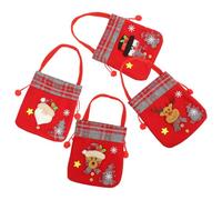 Toyvian 4pièces Lot Cordon pour Noël Sacs Cadeaux Décoratifs avec Fermeture Facile Sacs Cadeaux pour Fêtes et Petits Présents